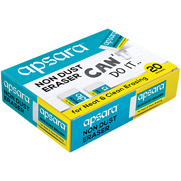 Apsara Non Dust Erasers — Pack of 20 — product image