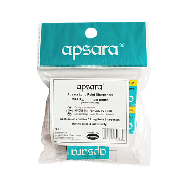 Apsara Long Point Sharpeners — Pack of 5 — pack detail