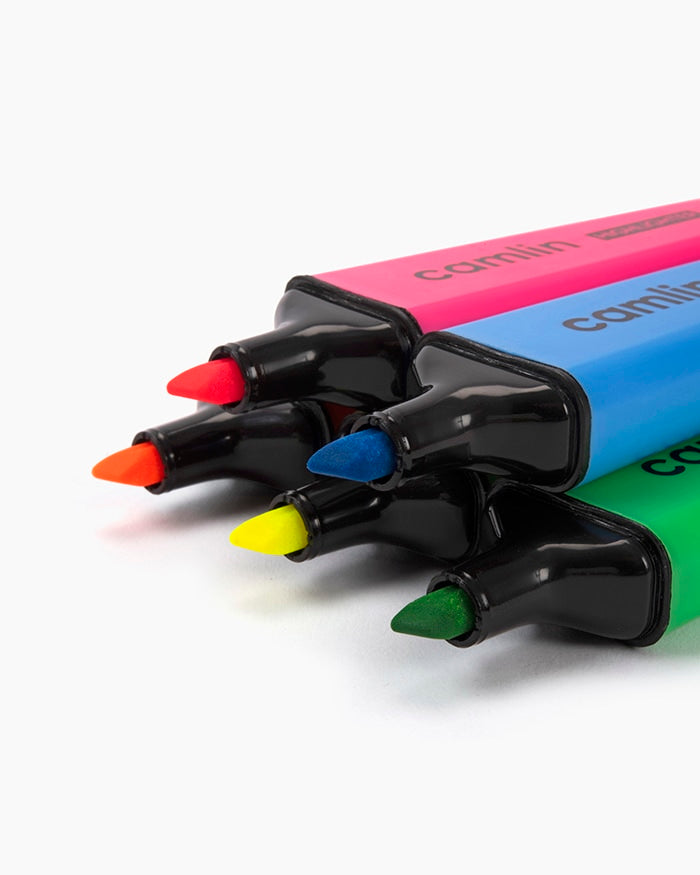 Camlin Highlighters — 5 Assorted Shades — pack detail