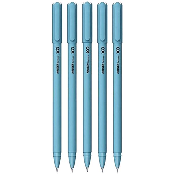 Hauser XO 0.7 mm Ball Pens — Blue Ink, Pack of 5 — pack detail